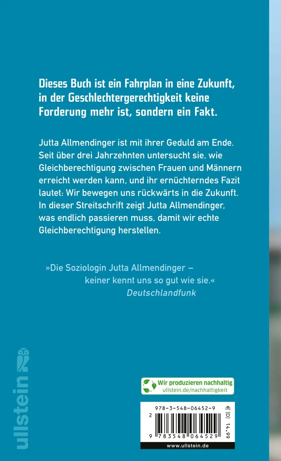 Buchrückseite von 'Es geht nur gemeinsam!' mit Klappentext - Gebundene Ausgabe