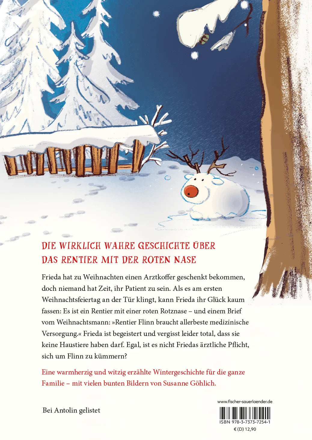 Rückseite: Es niest ein Rentier vor der Tür (Hardcover)