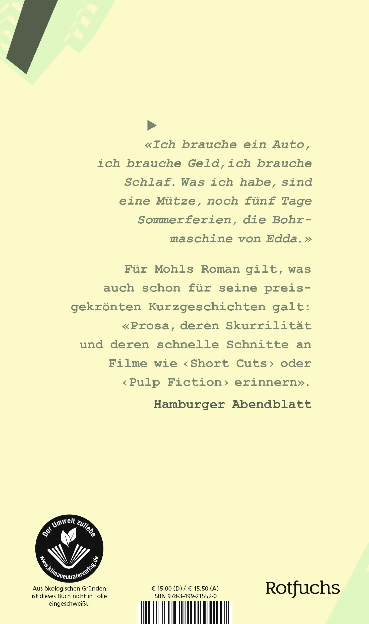 Buchrückseite von 'Es war einmal Indianerland' mit Klappentext - Paperback