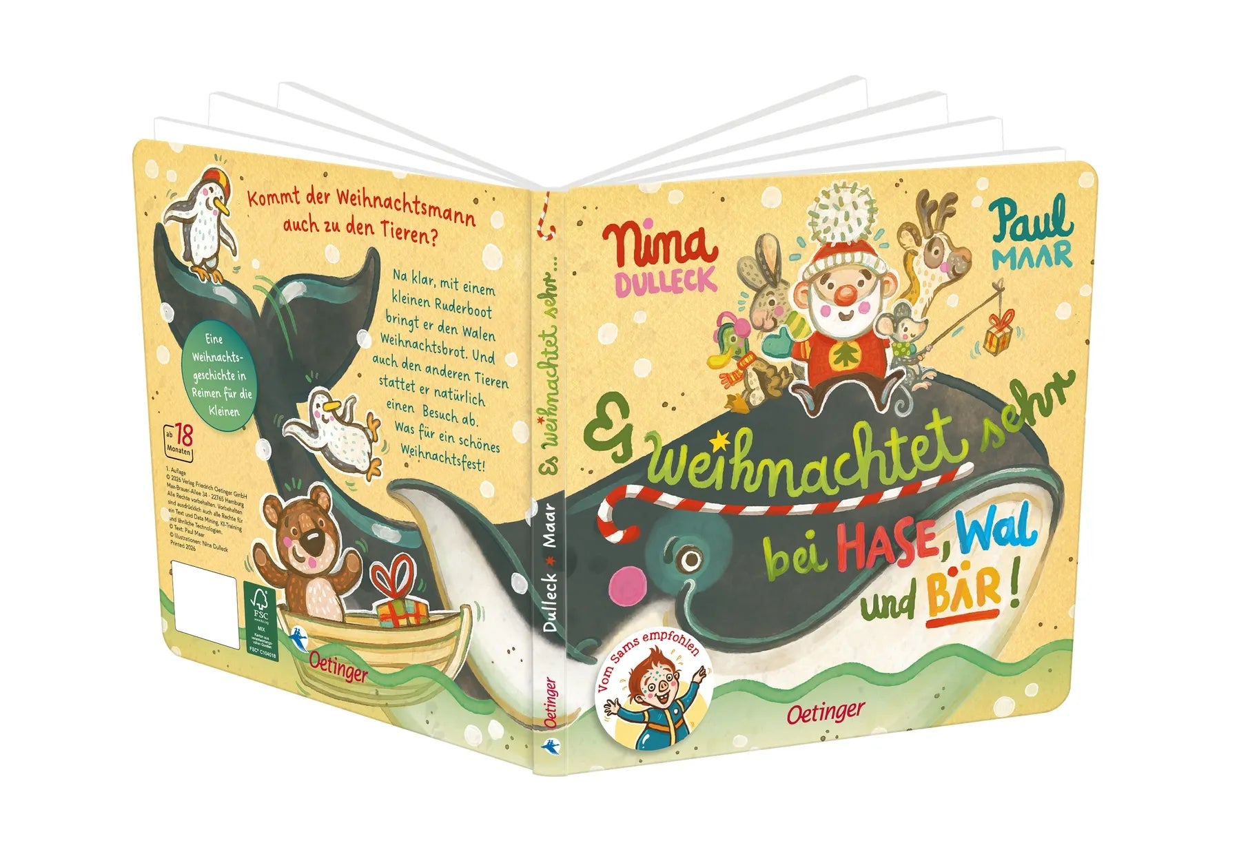 Detailansicht: Es weihnachtet sehr bei Hase, Wal und Bär! (Hardcover)