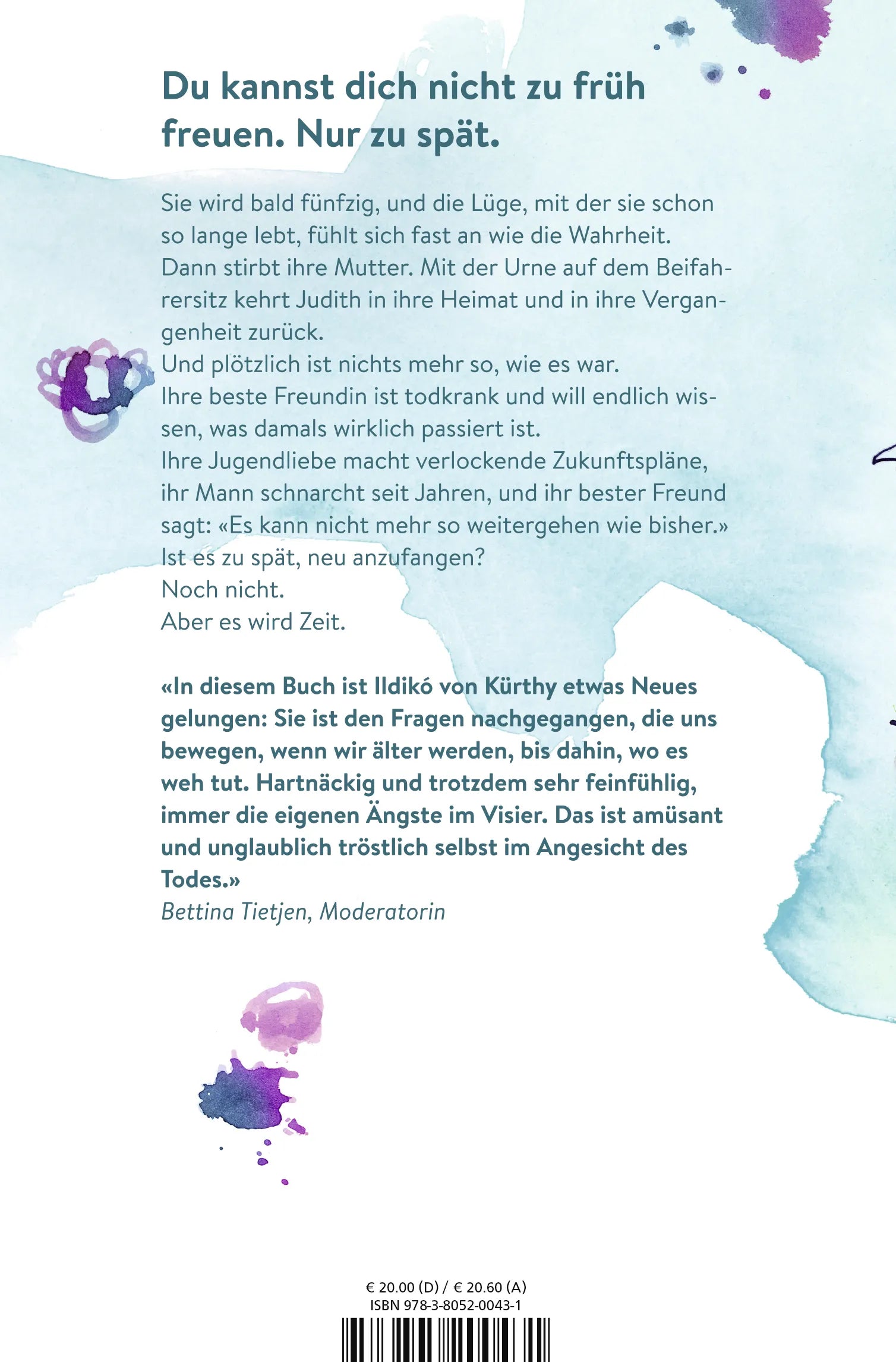 Buchrückseite von 'Es wird Zeit' mit Klappentext - Gebundene Ausgabe