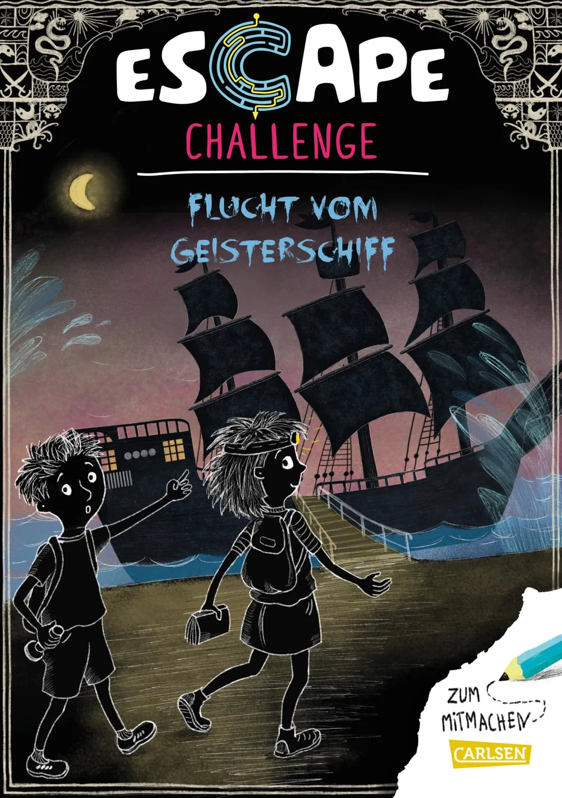 Buchcover von 'Escape-Buch für Grundschulkinder: Escape Challenge: Flucht vom Geisterschiff' - Taschenbuch von Christian Tielmann