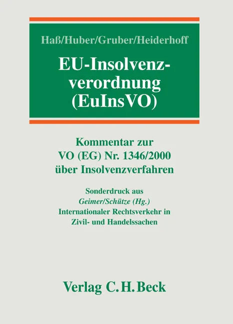 Buchcover von 'EU-Insolvenzverordnung. EuInsVO' - Taschenbuch von Detlef Haß