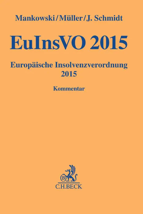 Buchcover von 'EuInsVO 2015' - Gebundene Ausgabe von Peter Mankowski