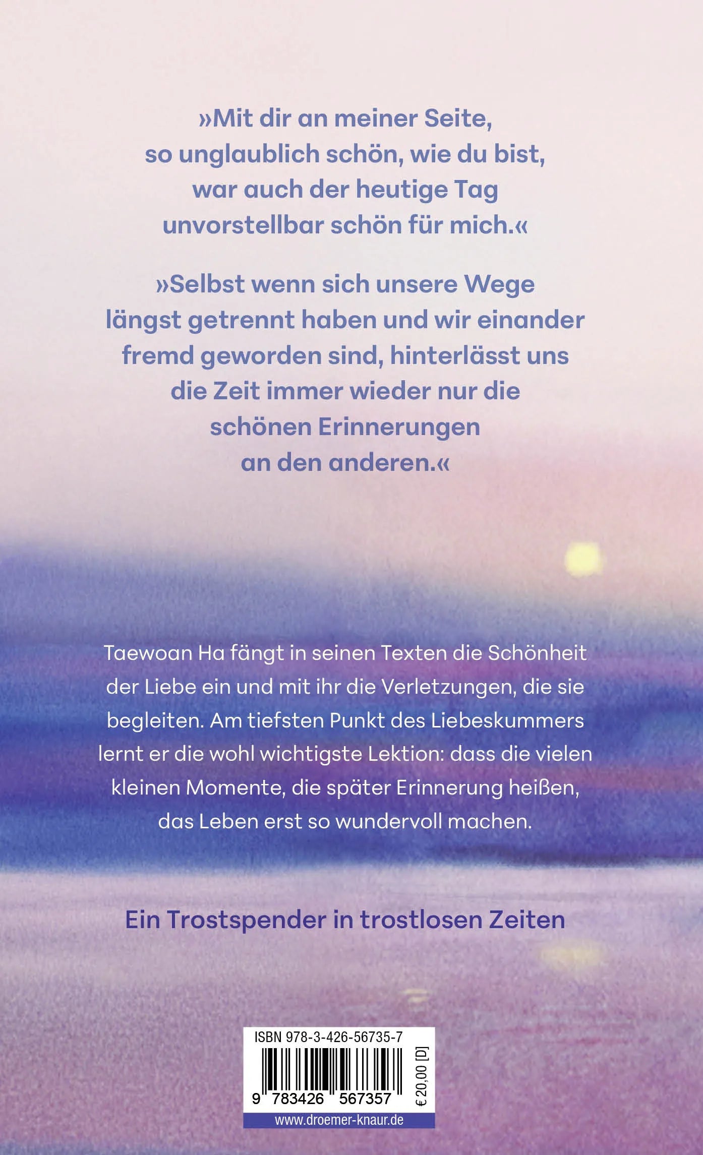 Buchrückseite von 'Every Moment Was You' mit Klappentext - Gebundene Ausgabe