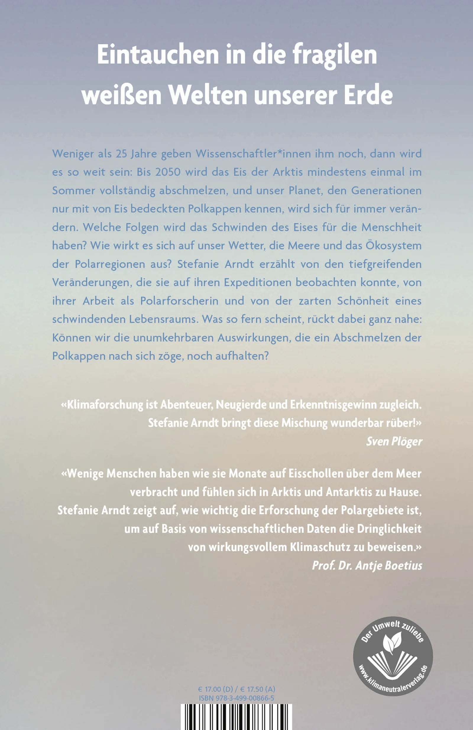 Buchrückseite von 'Expeditionen in eine schwindende Welt' mit Klappentext - Paperback