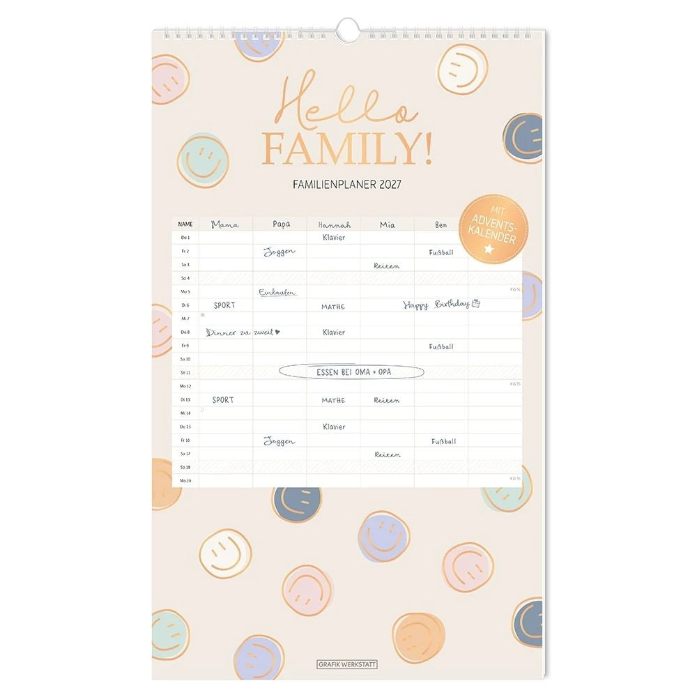 Familienplaner: Familienplaner 2027 Hello Family!