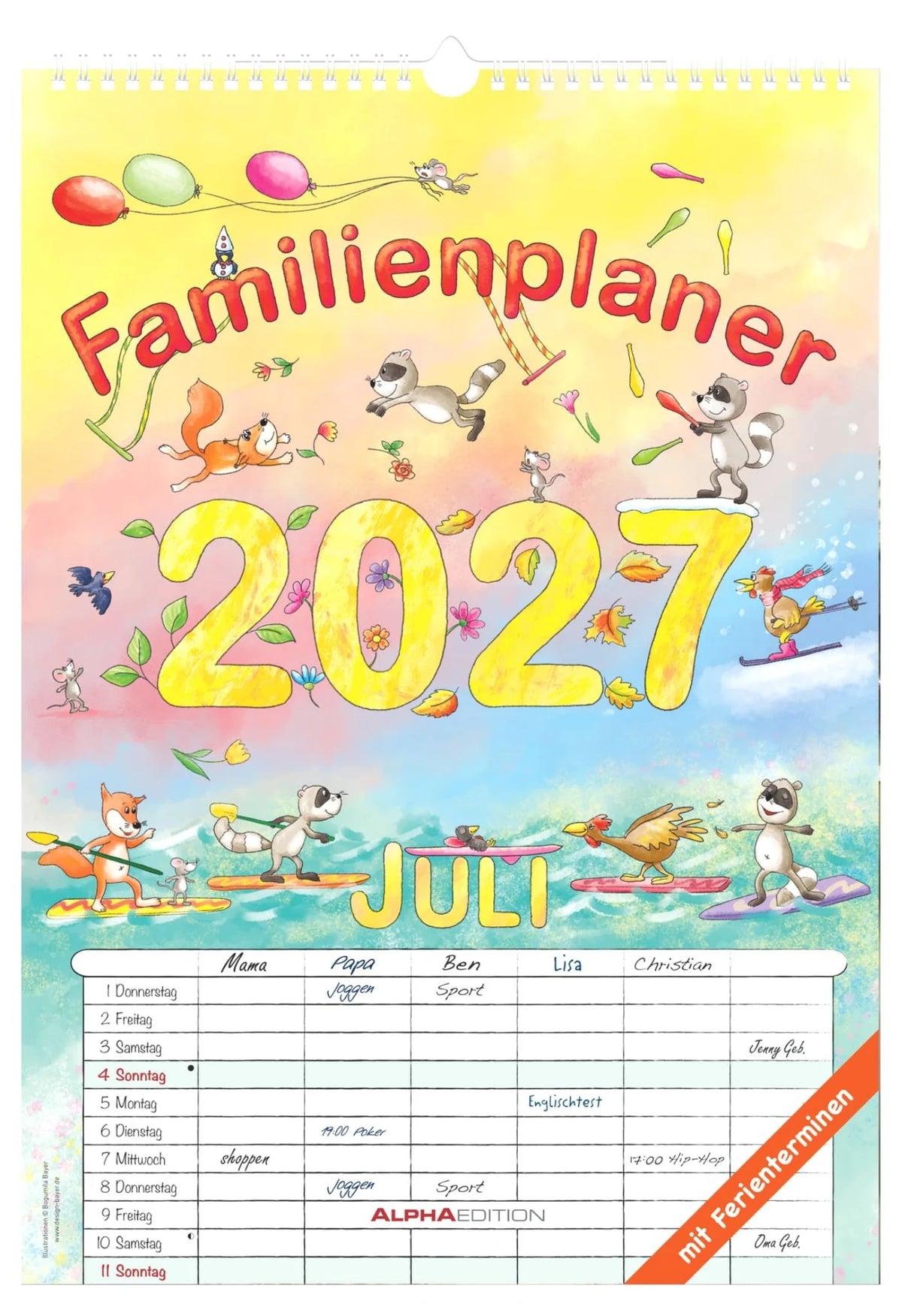 Familienplaner: Familienplaner Cartoon 2027