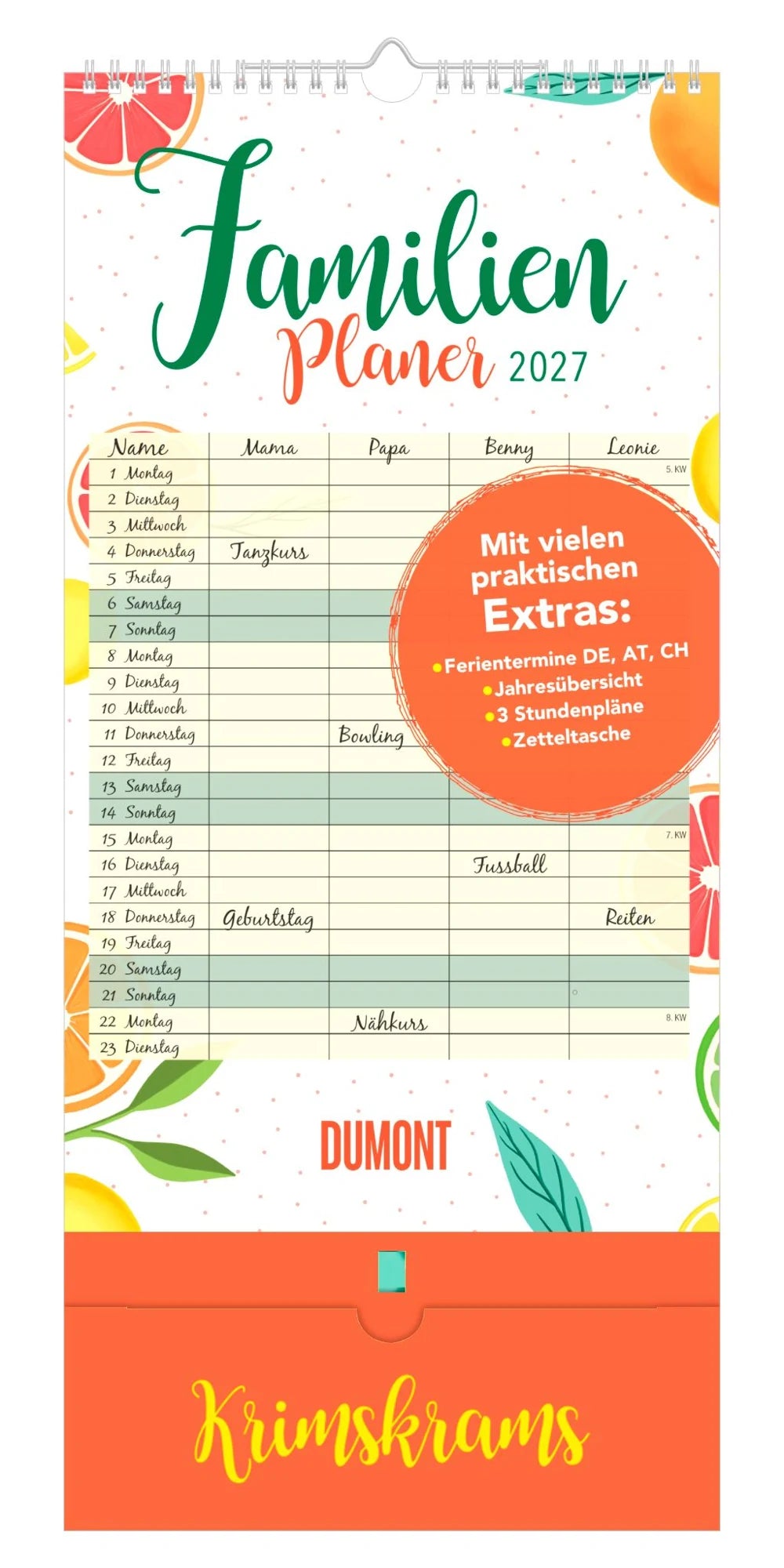 Familienplaner: Familienplaner Krimskrams mit Tasche - 4 Spalten 2027