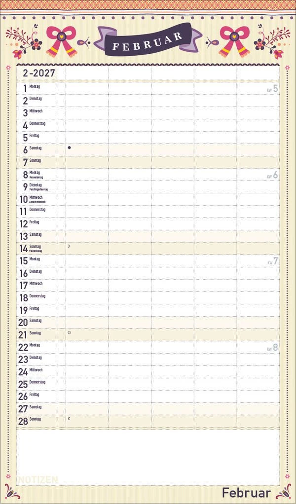 Familienplaner Vintage 2027 – Ansicht