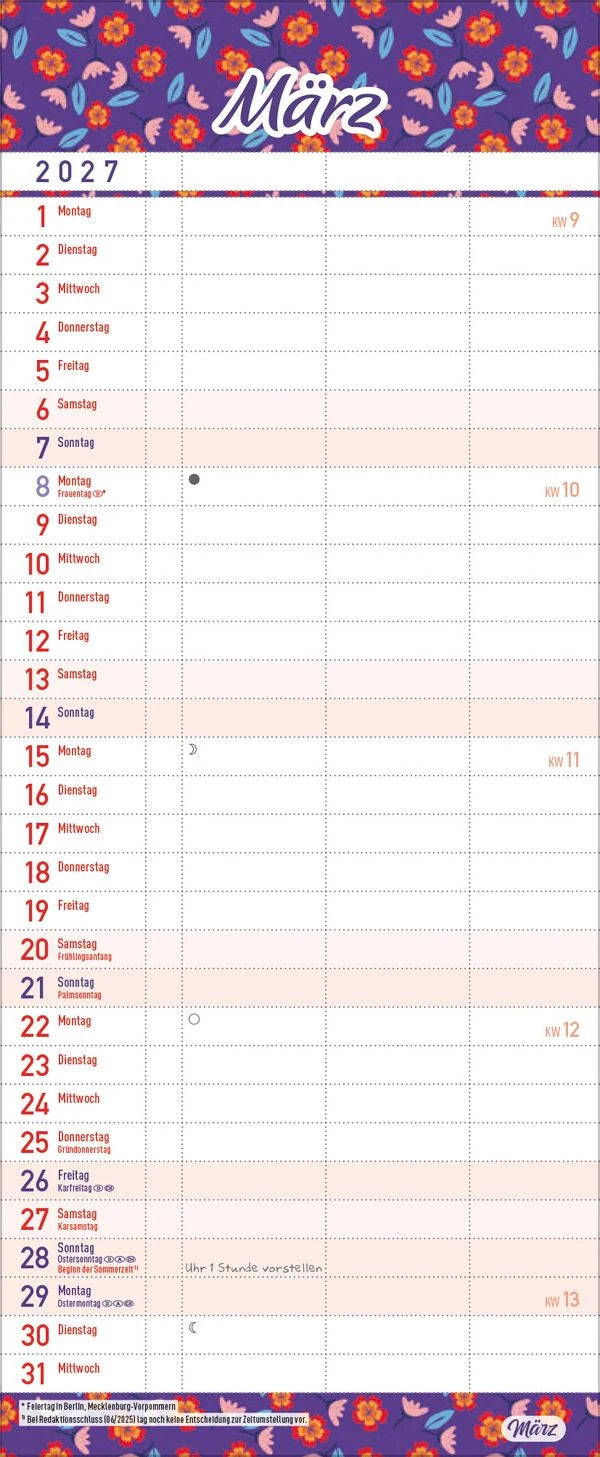 Familientimer Alles ist planbar 2027 – Ansicht