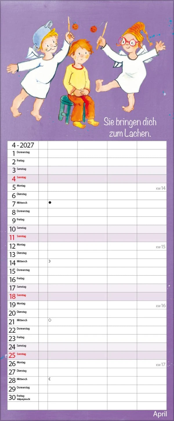 Familientimer Schutzengel 2027 – Ansicht