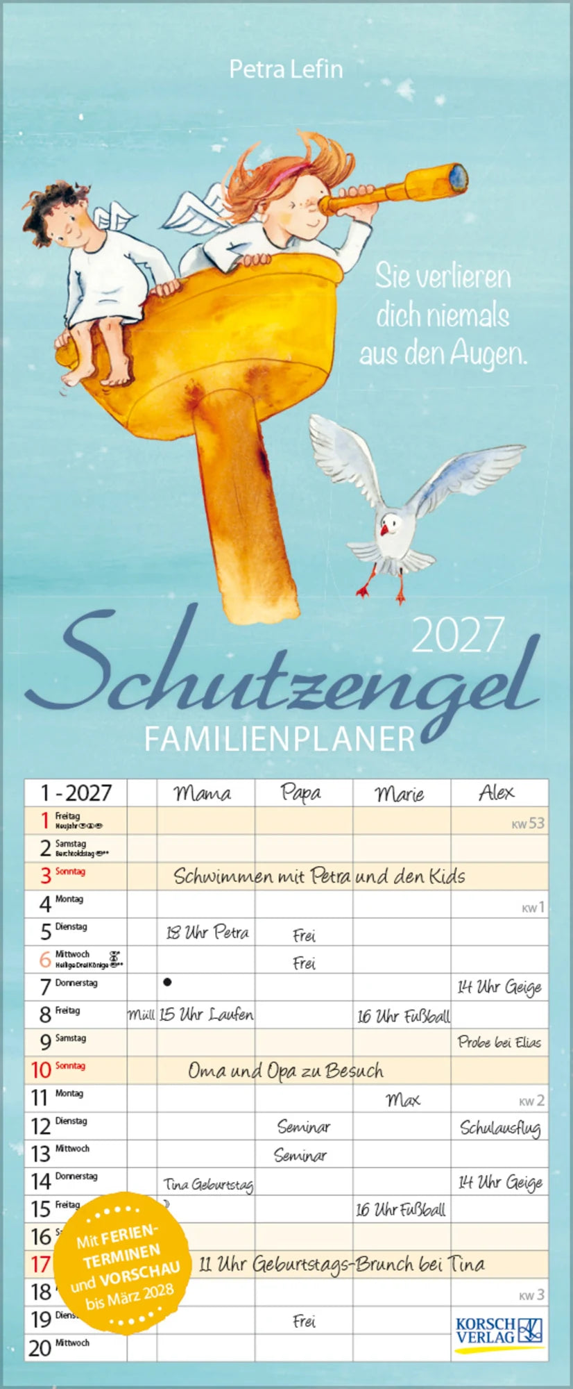 Familienplaner: Familientimer Schutzengel 2027