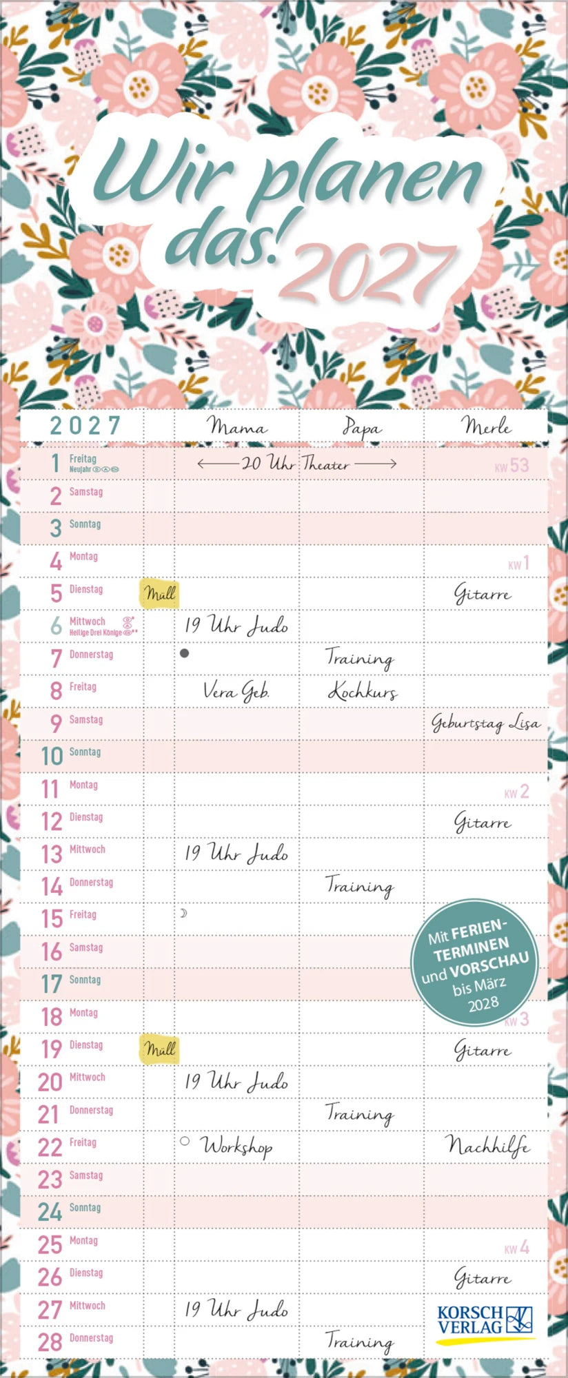 Familienplaner: Familientimer Wir planen das! 2027