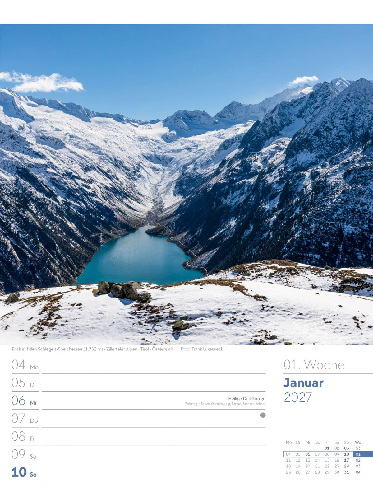 Faszination Alpenwelt Wochenplaner Kalender 2027 – Ansicht