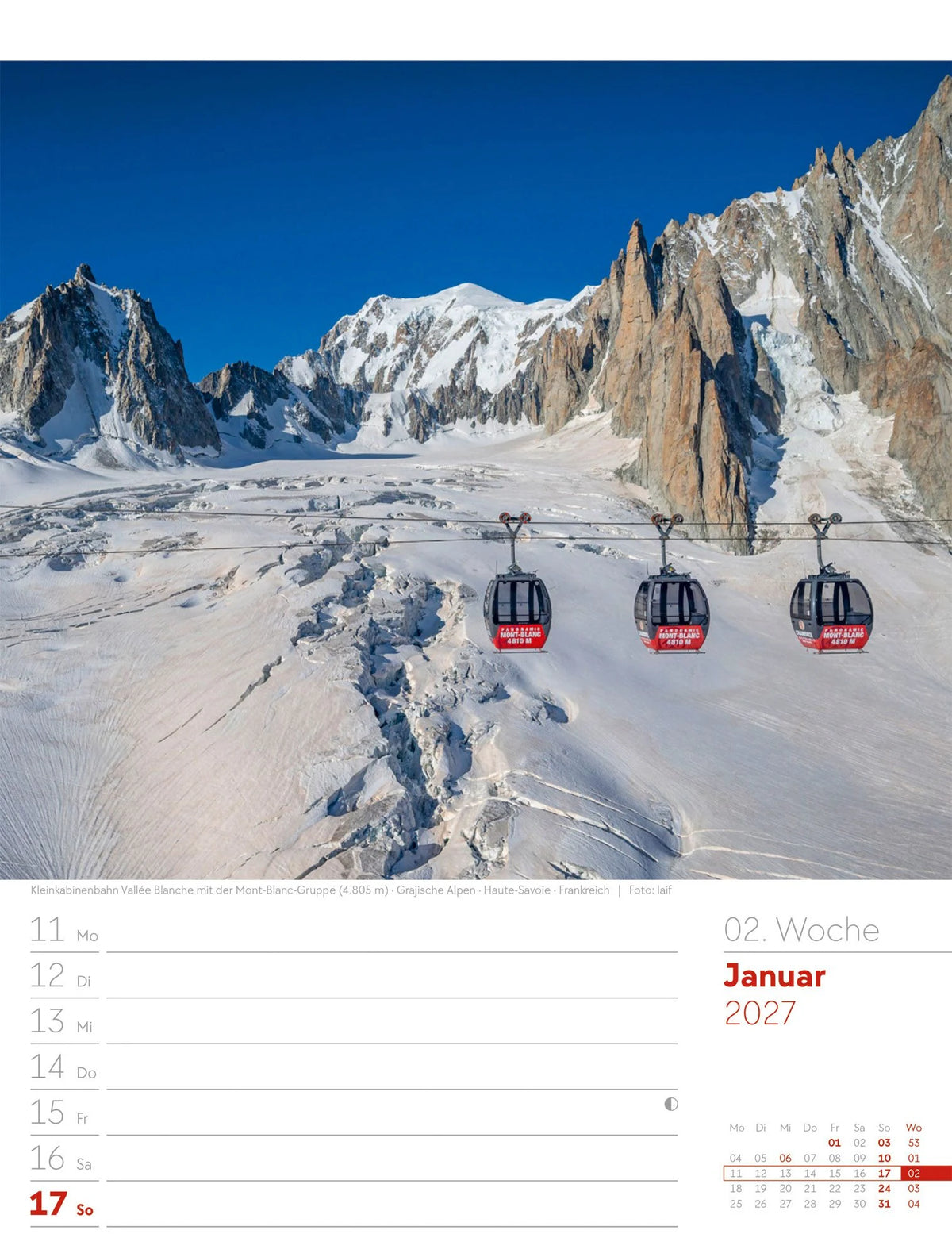 Faszination Alpenwelt Wochenplaner Kalender 2027 – Ansicht