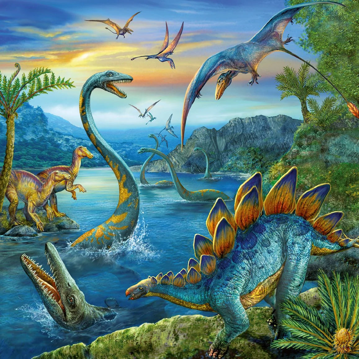 Kinderpuzzle 3x49 Teile - Faszination Dinosaurier – Ansicht