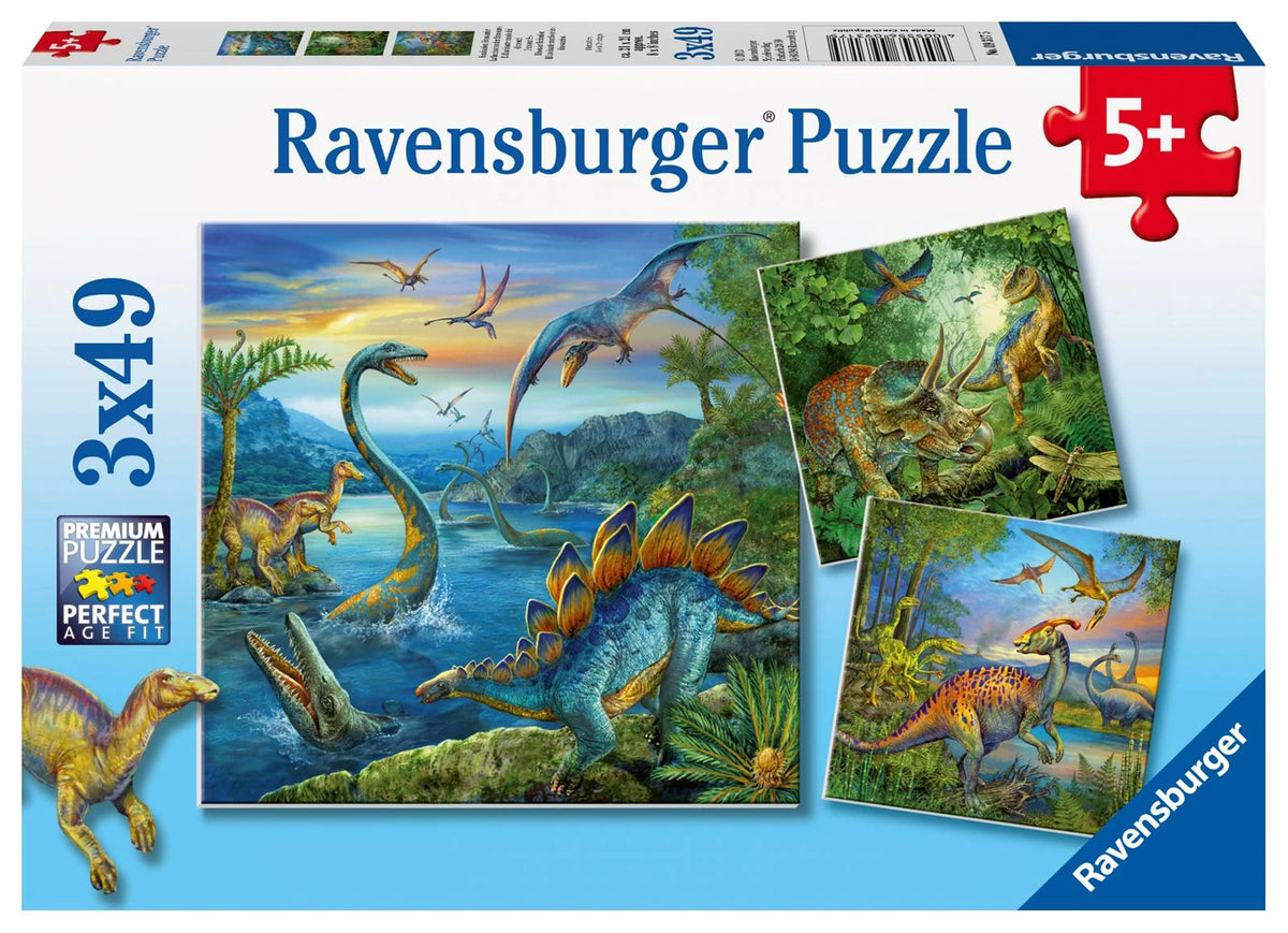 Kinderpuzzle: Kinderpuzzle 3x49 Teile - Faszination Dinosaurier