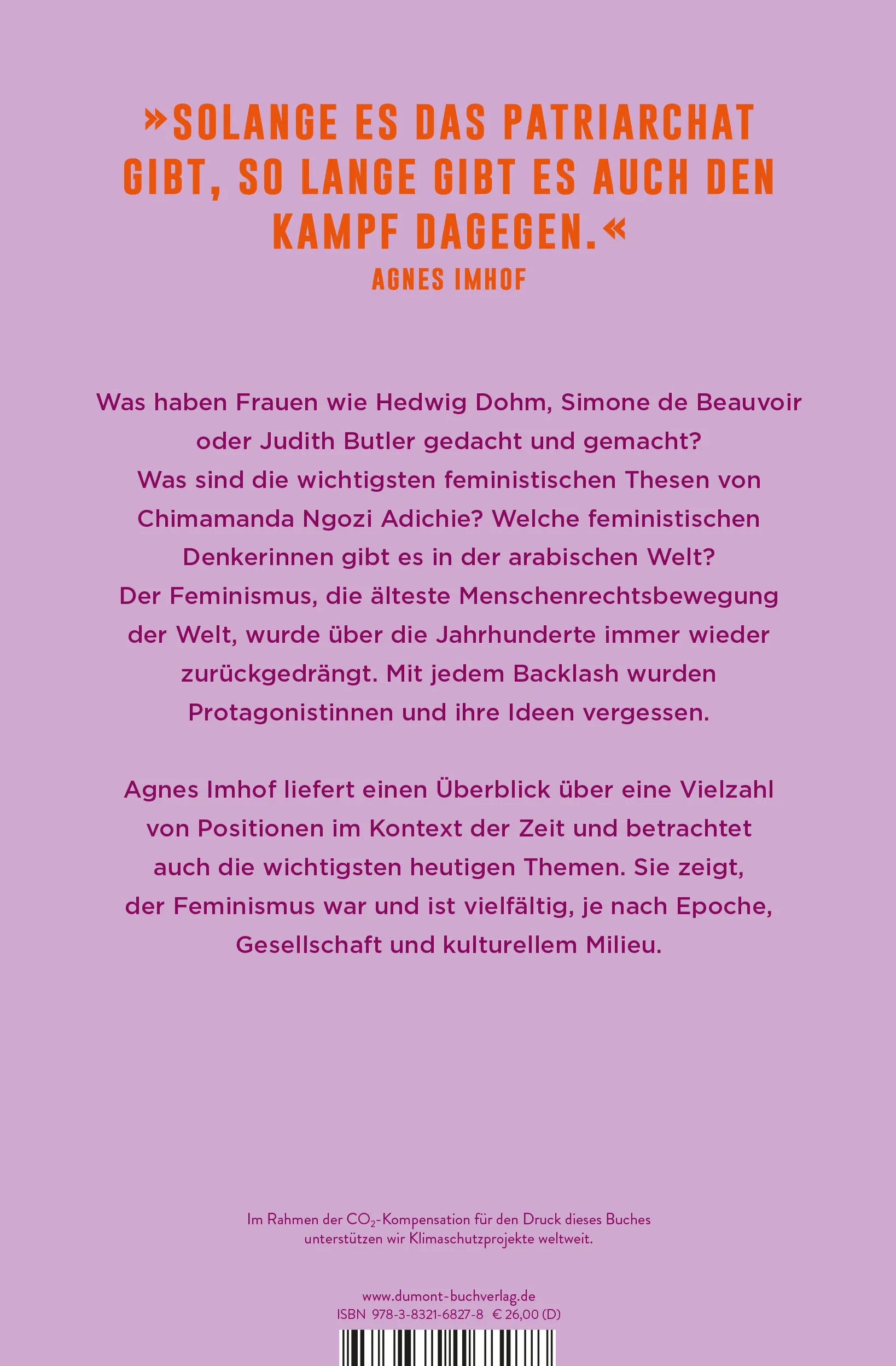 Buchrückseite von 'Feminismus – Die älteste Menschenrechtsbewegung der Welt' mit Klappentext - Gebundene Ausgabe