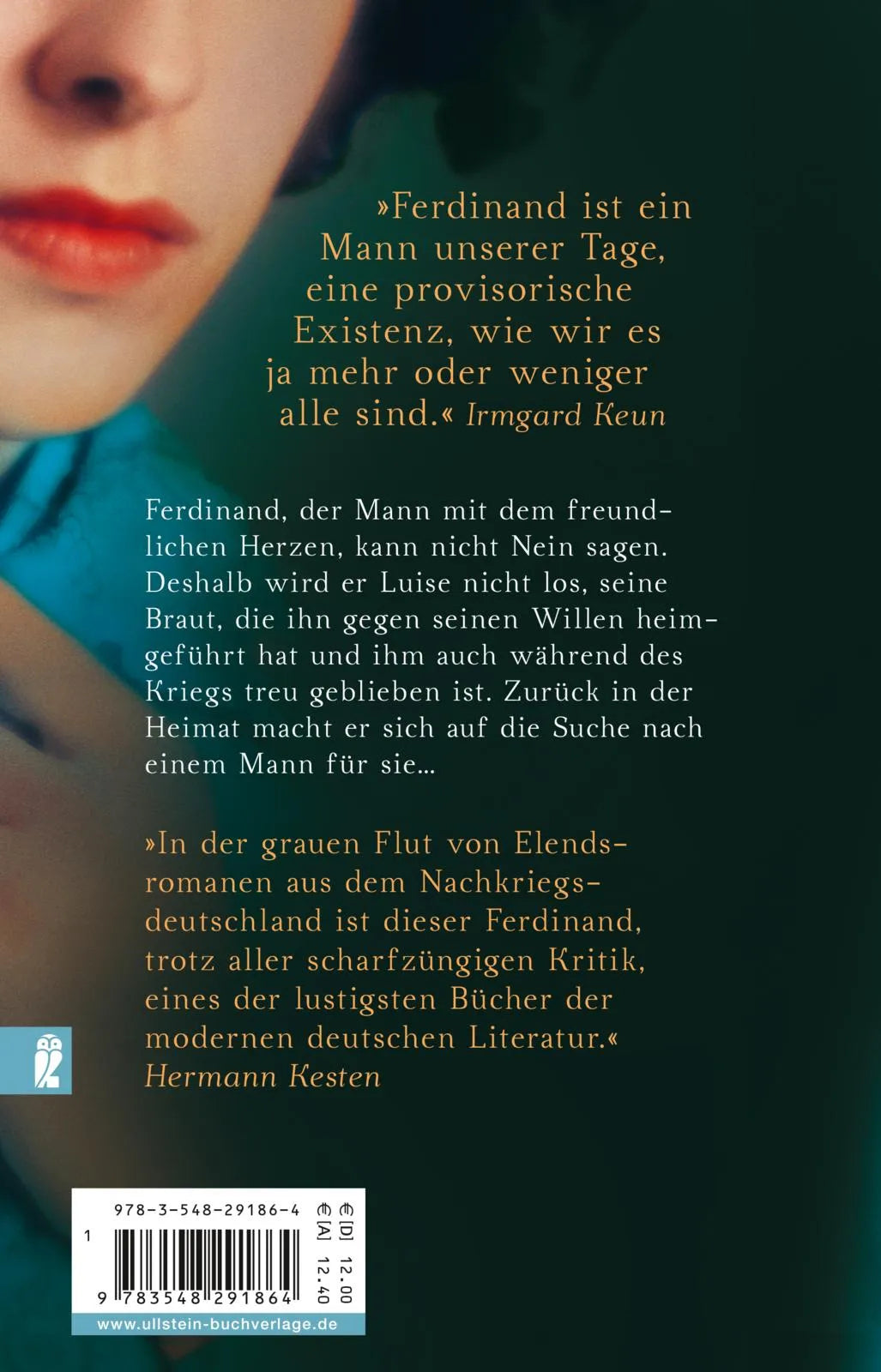 Buchrückseite von 'Ferdinand, der Mann mit dem freundlichen Herzen' mit Klappentext - Taschenbuch