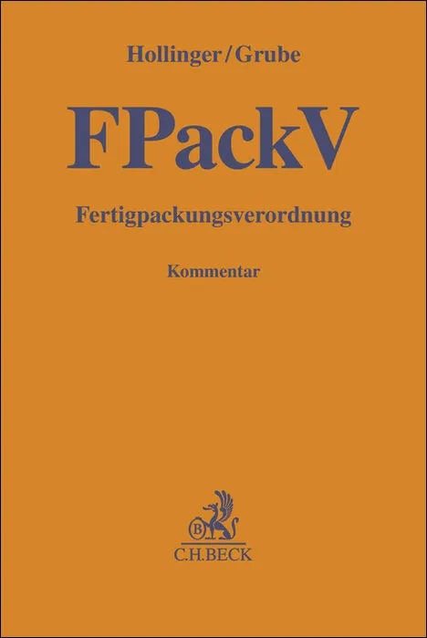 Buchcover von 'Fertigpackungsverordnung. FPackV' - Gebundene Ausgabe von Friedrich Hollinger