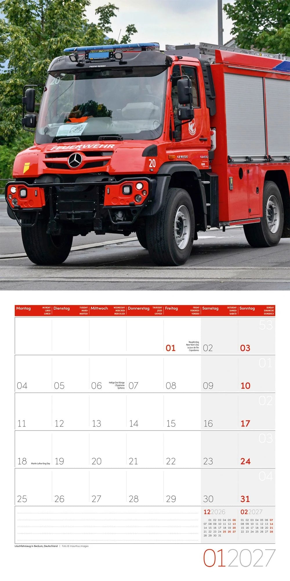 Feuerwehr Kalender 2027 - 30x30 - Art12 – Ansicht
