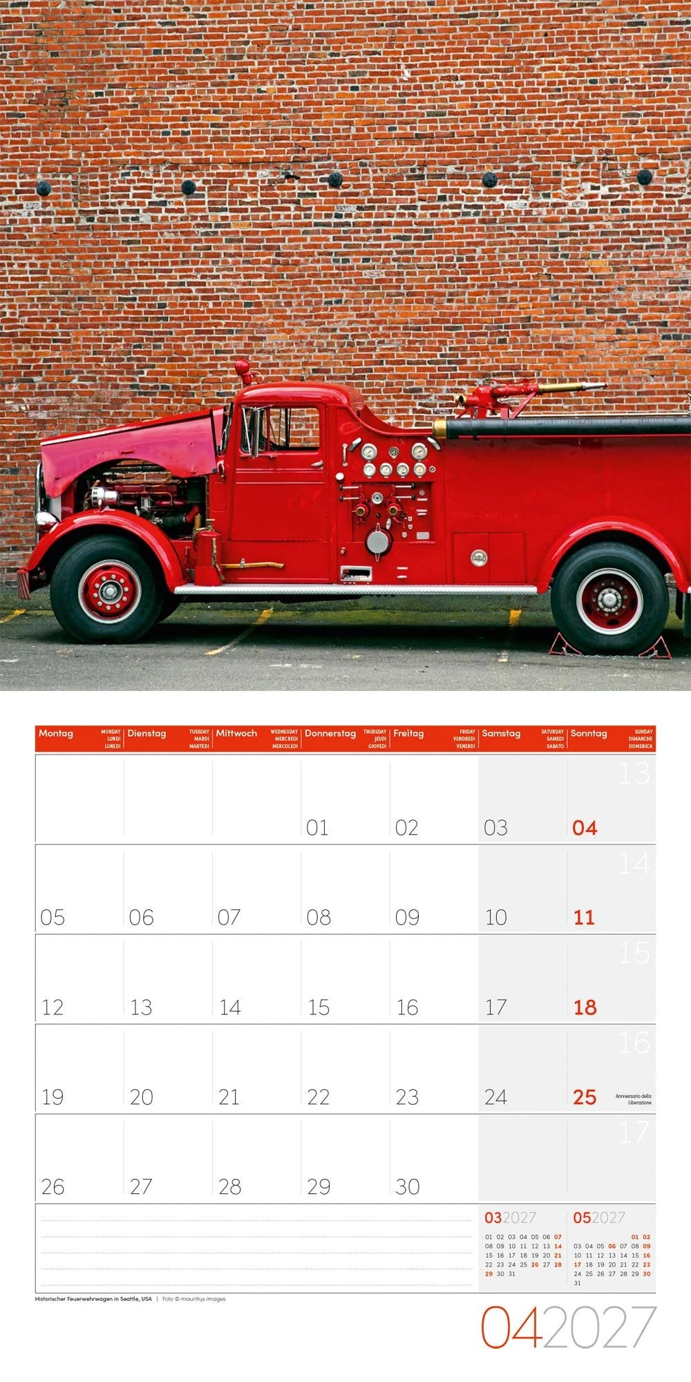 Feuerwehr Kalender 2027 - 30x30 - Art12 – Ansicht
