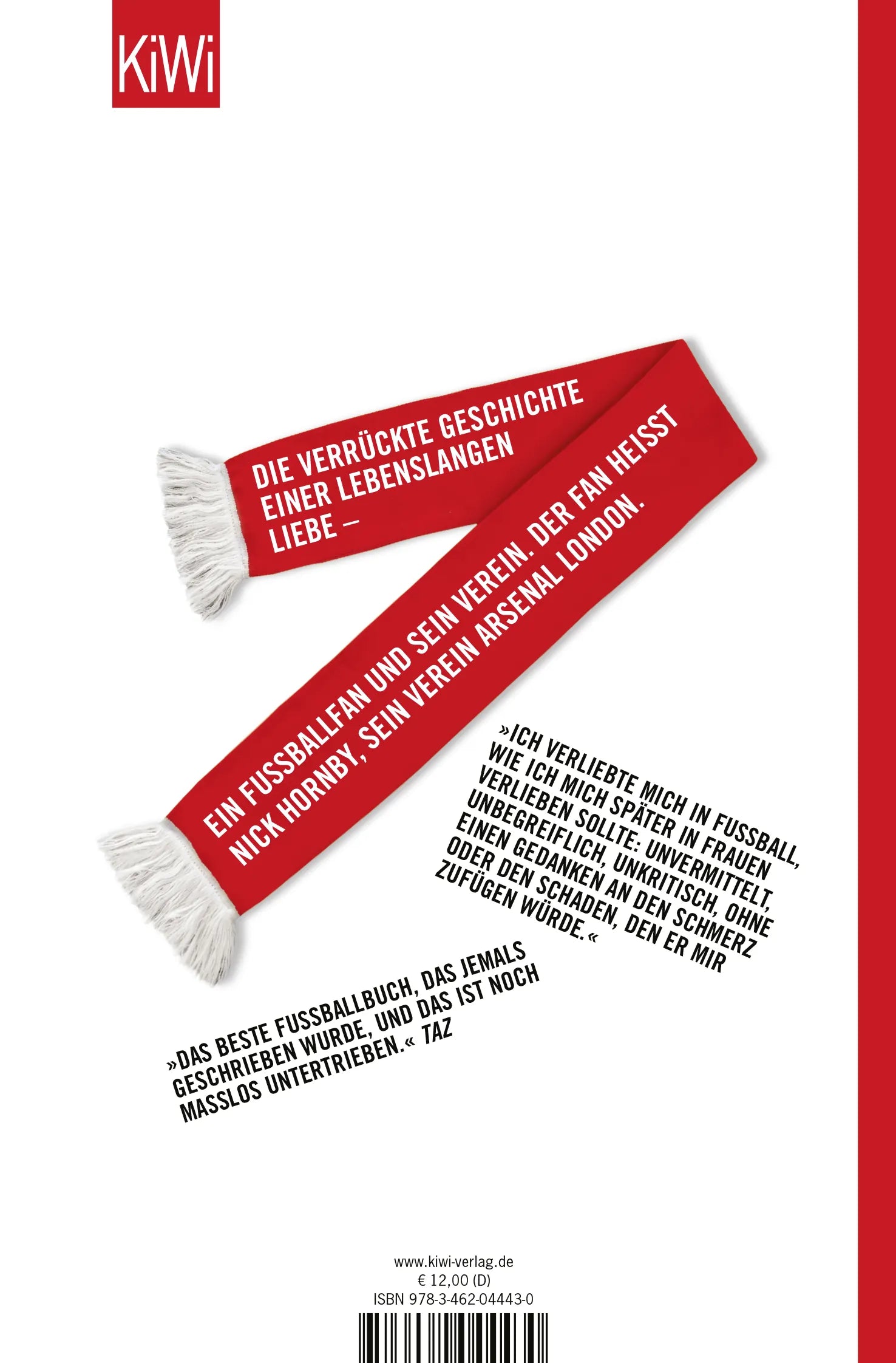 Buchrückseite von 'Fever Pitch' mit Klappentext - Taschenbuch