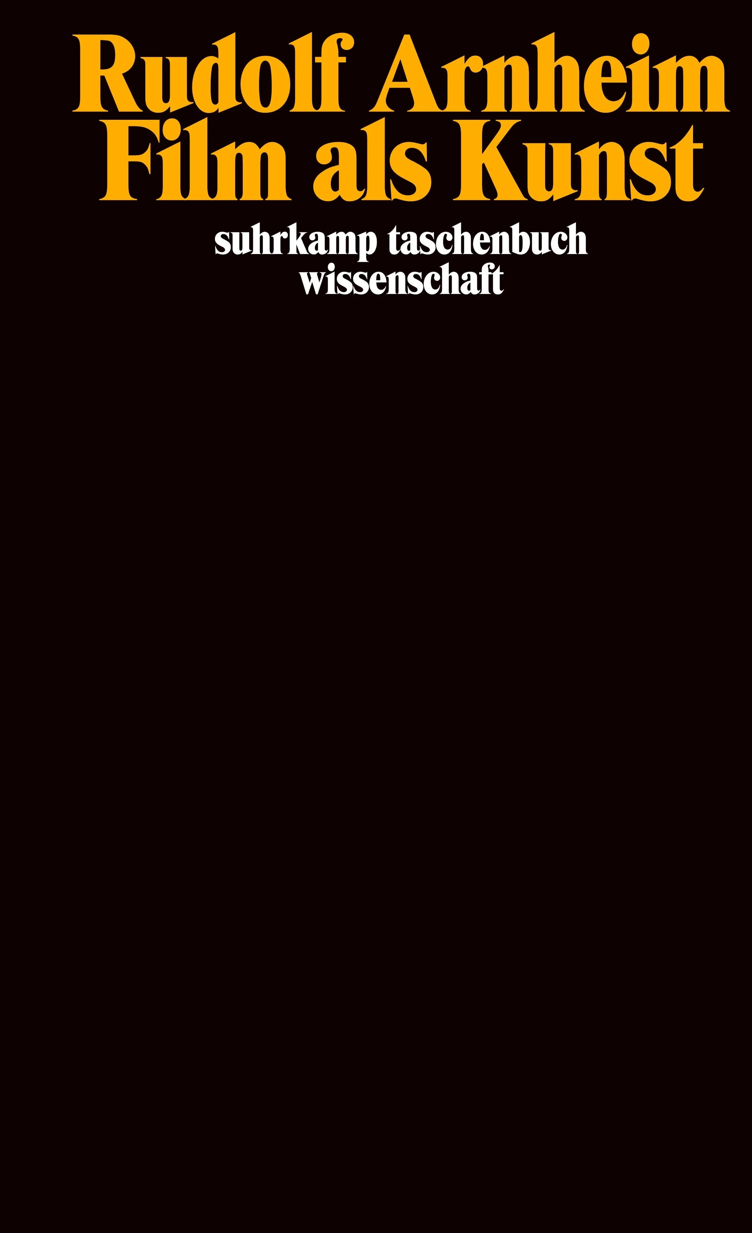 Buchcover von 'Film als Kunst' - Taschenbuch von Rudolf Arnheim