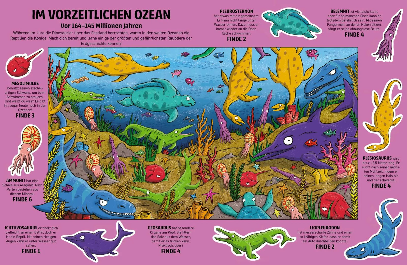 Innenansicht von 'Finde Dinosaurier, Mammut und Säbelzahntiger' - Taschenbuch