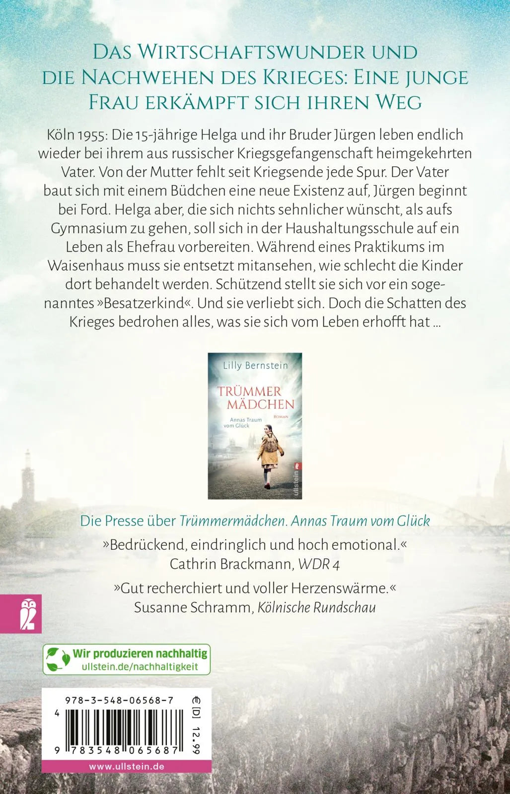 Buchrückseite von 'Findelmädchen' mit Klappentext - Taschenbuch