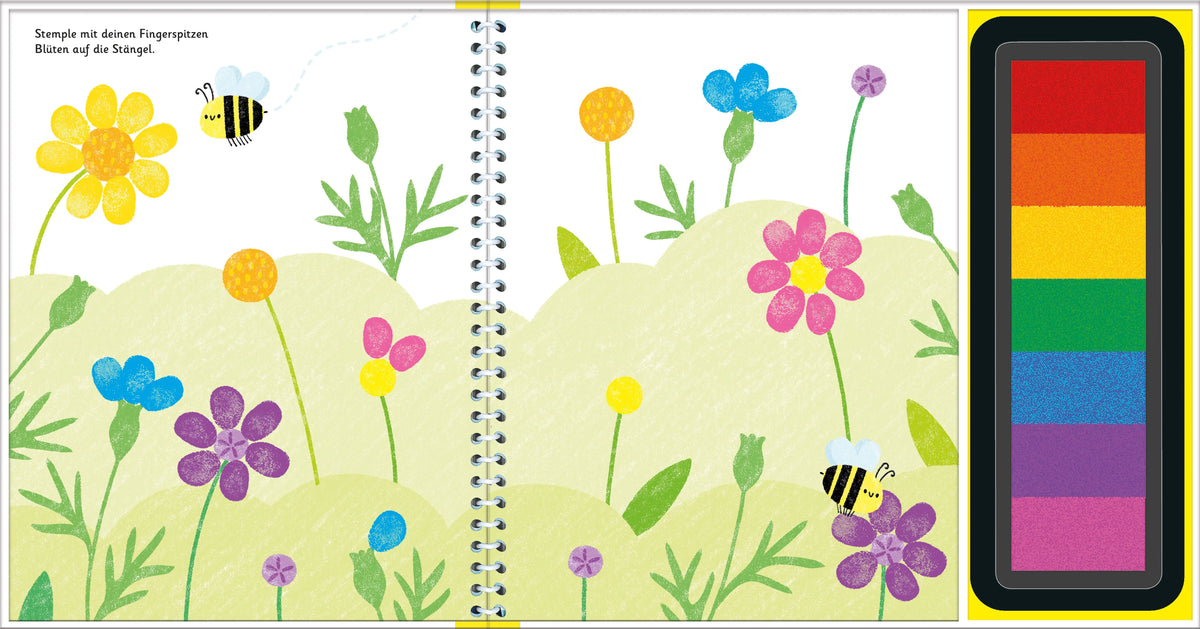 Detailansicht: Fingerstempeln: Frühling (Hardcover)