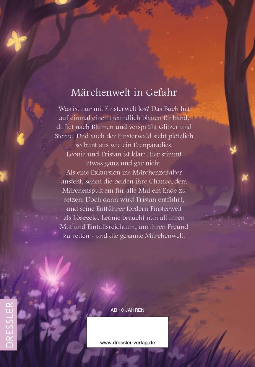 Buchrückseite von 'Finsterwelt 3. Die märchenhafte Zeitreise' mit Klappentext - Gebundene Ausgabe