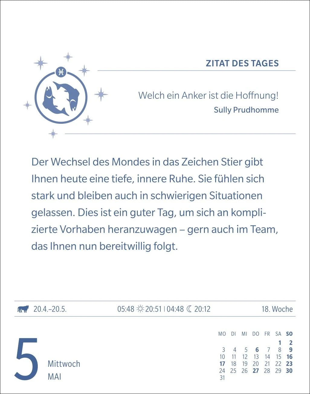 Fische Sternzeichenkalender 2027 - Tagesabreißkalender - Ihr Horoskop für jeden Tag – Ansicht
