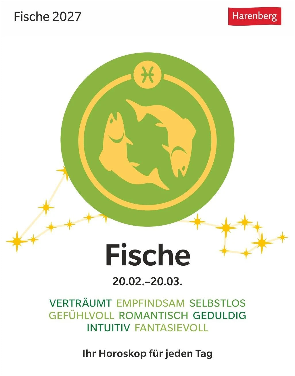 Tischkalender: Fische Sternzeichenkalender 2027 - Tagesabreißkalender - Ihr Horoskop für jeden Tag