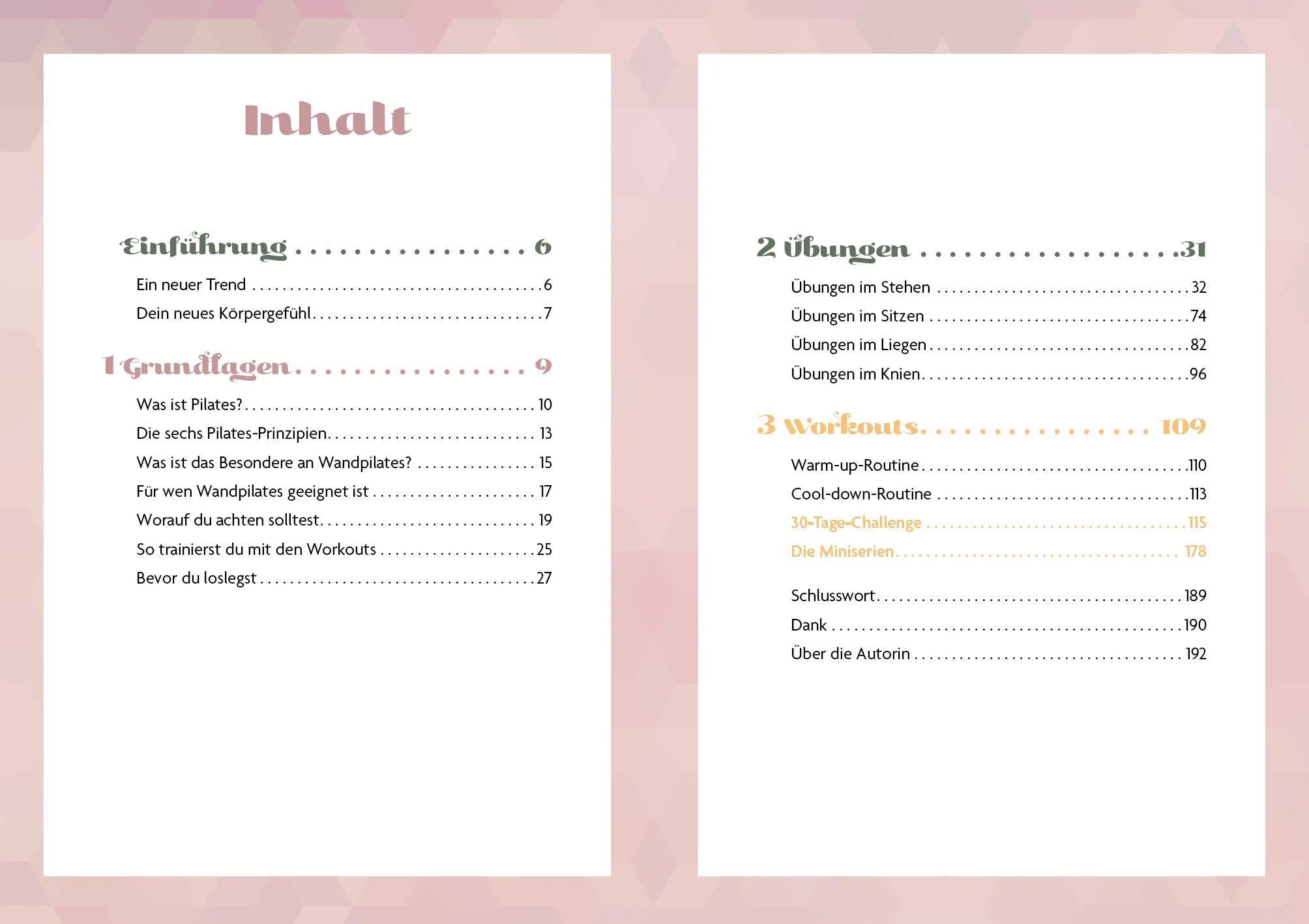 Innenansicht von 'Fit mit Wandpilates' - Taschenbuch