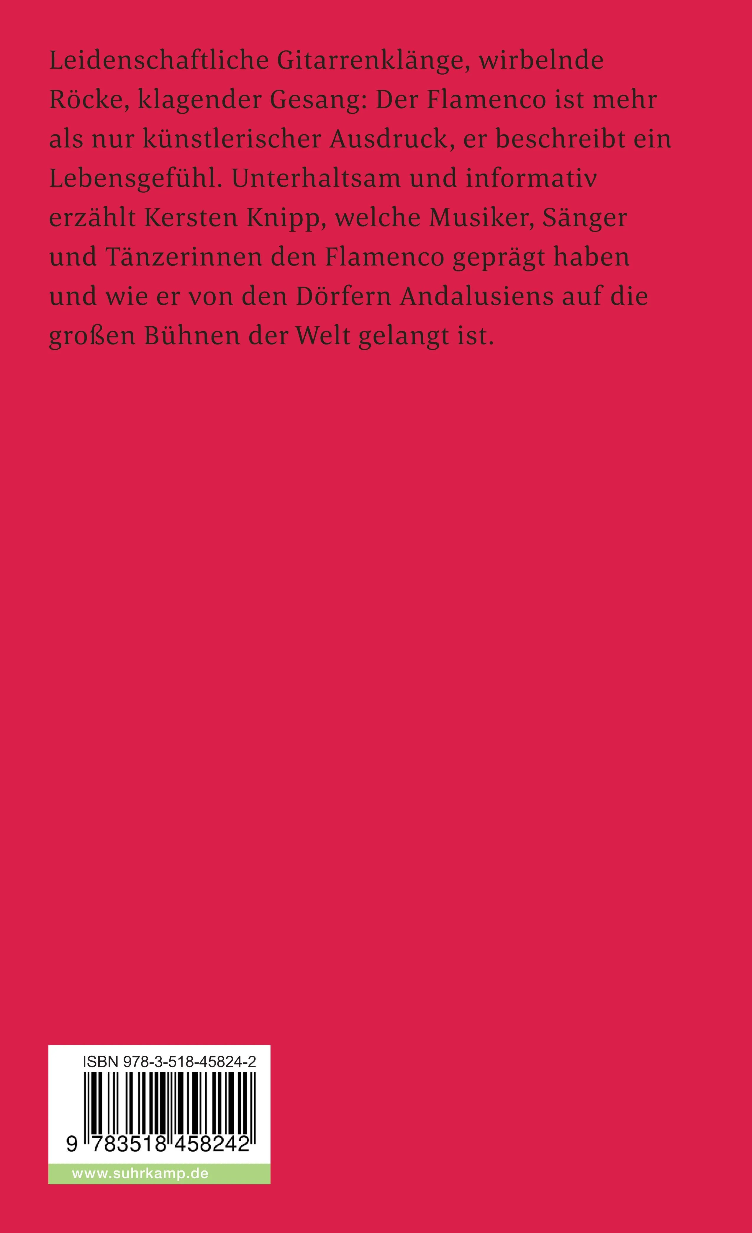 Buchrückseite von 'Flamenco' mit Klappentext - Taschenbuch