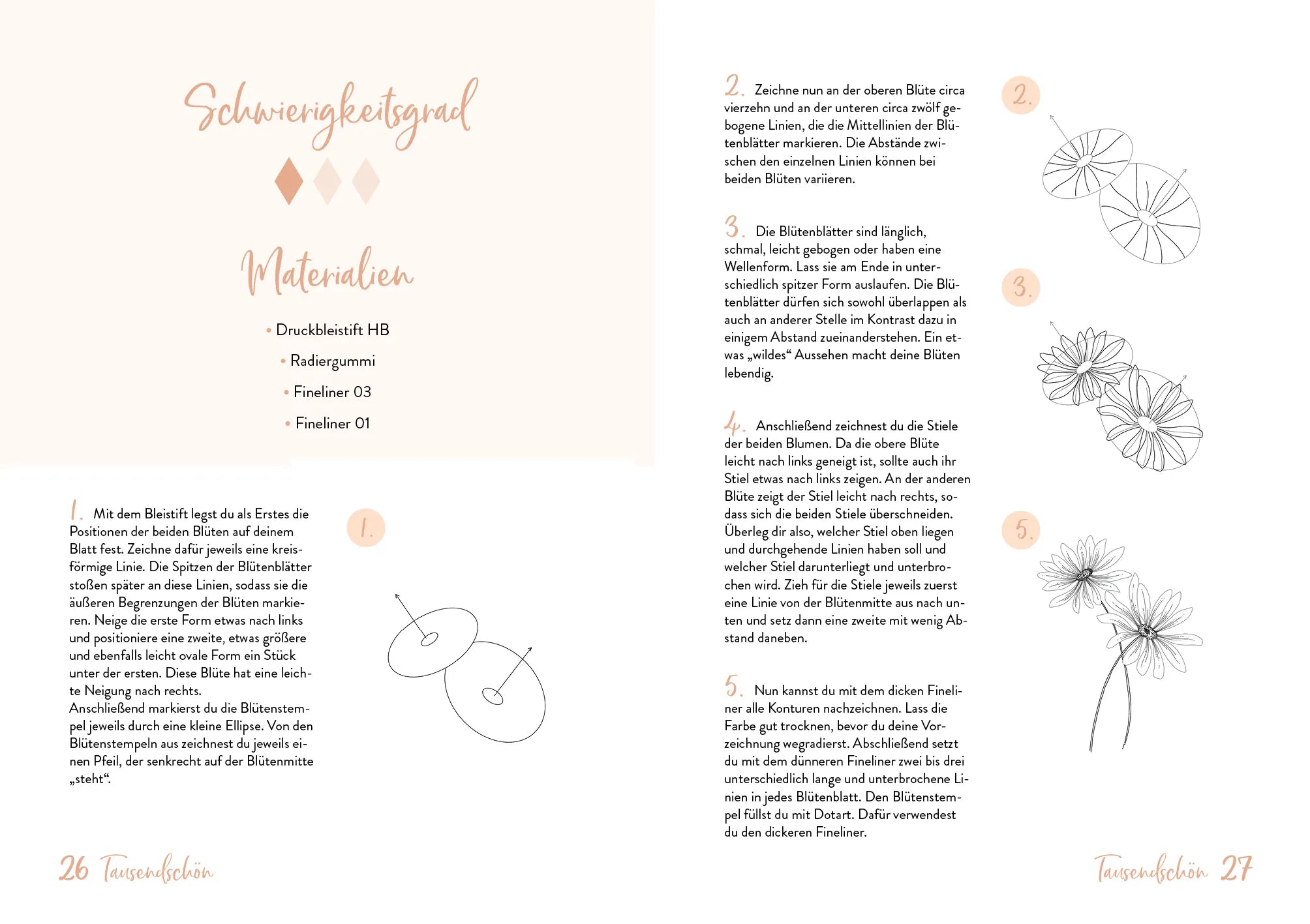 Innenansicht von 'Floral Line Art' - Gebundene Ausgabe