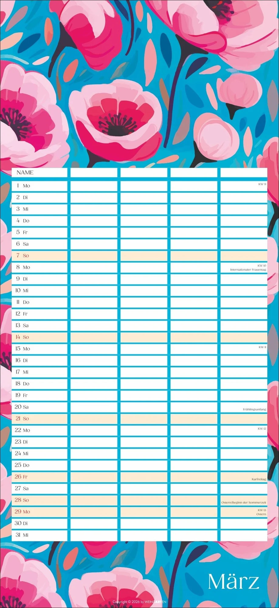 Floral total Familienplaner 2027 – Ansicht