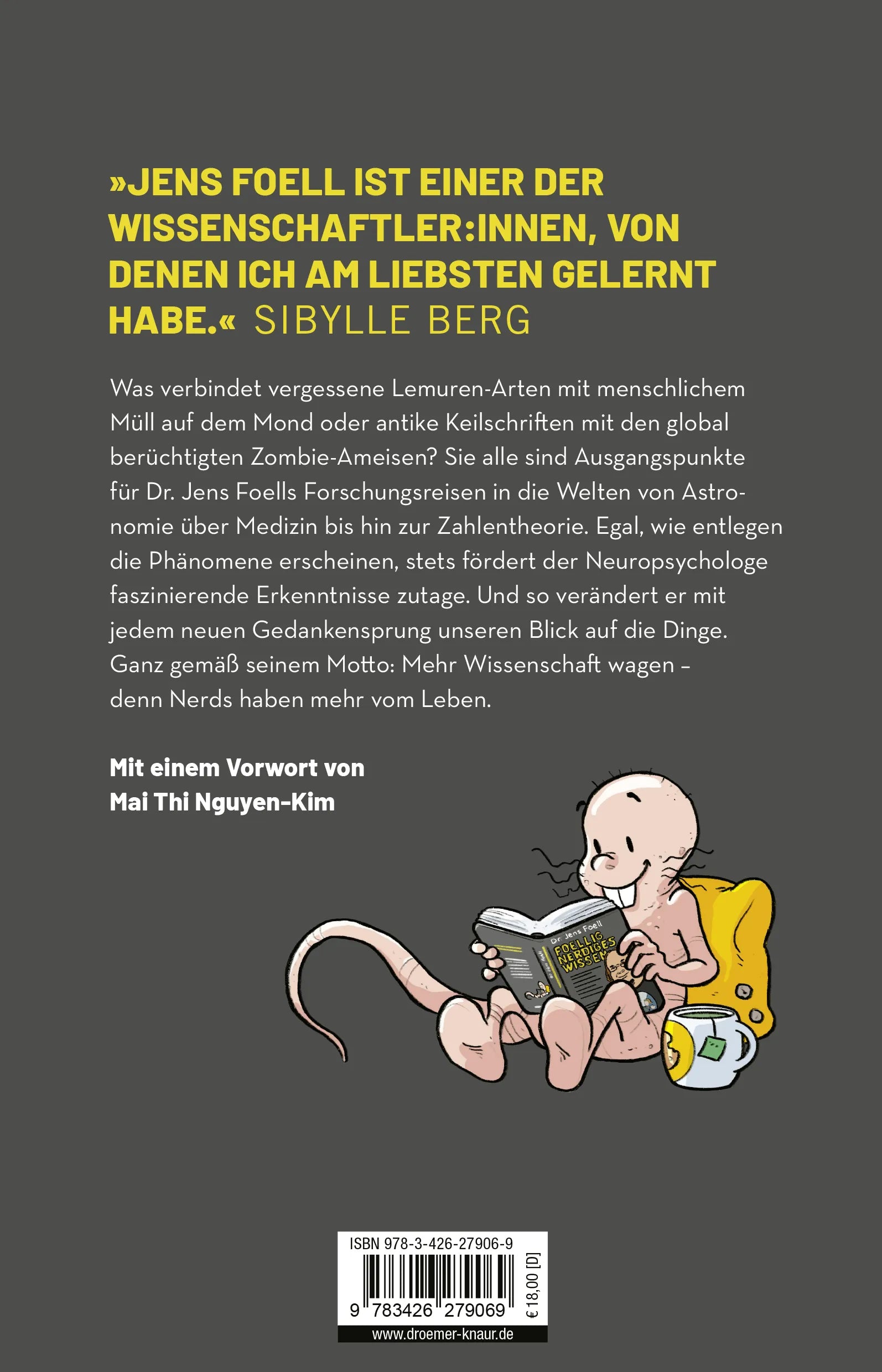 Buchrückseite von 'Foellig nerdiges Wissen' mit Klappentext - Paperback