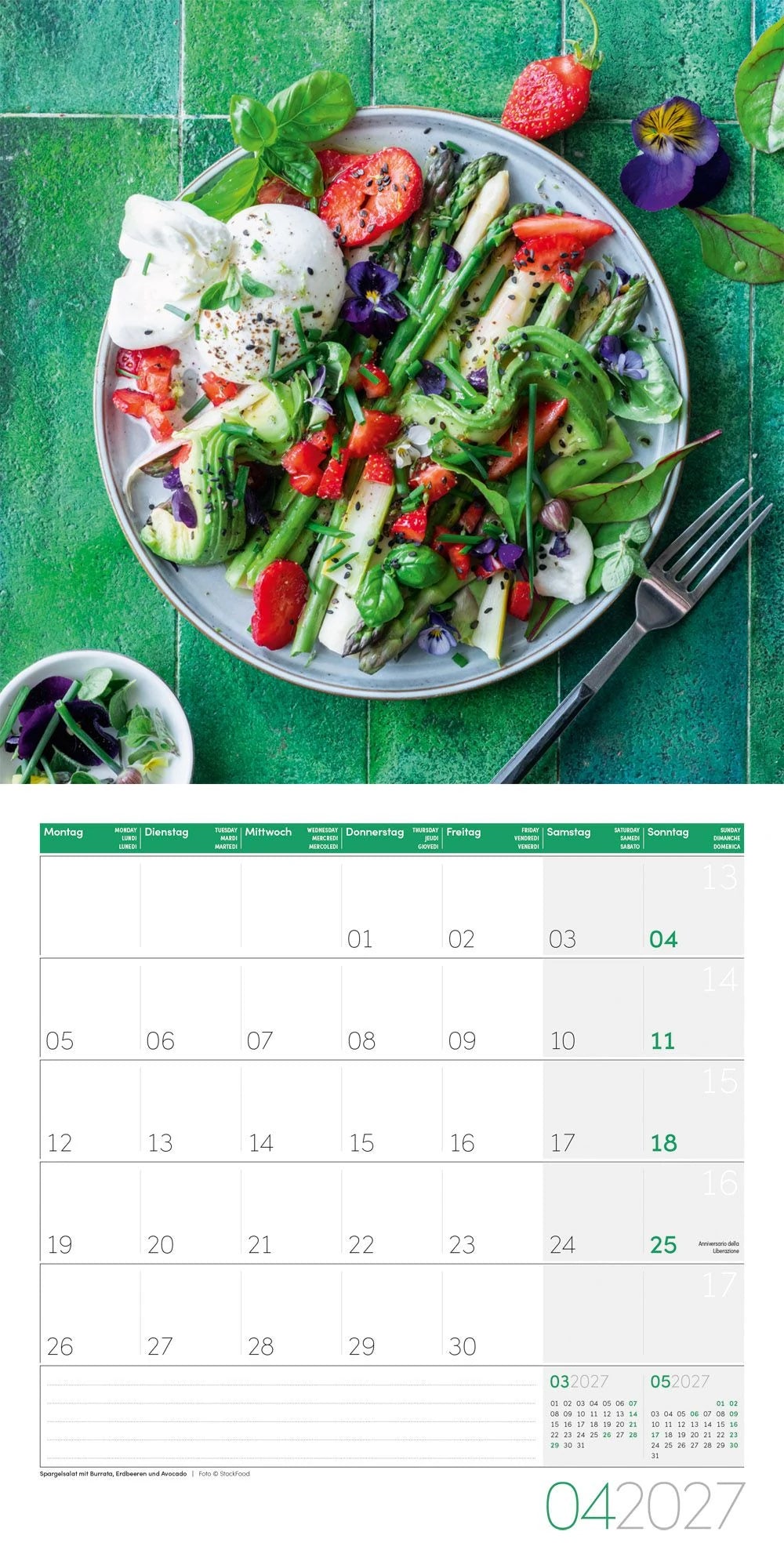 Food Kalender 2027 - 30x30 - Art12 – Ansicht