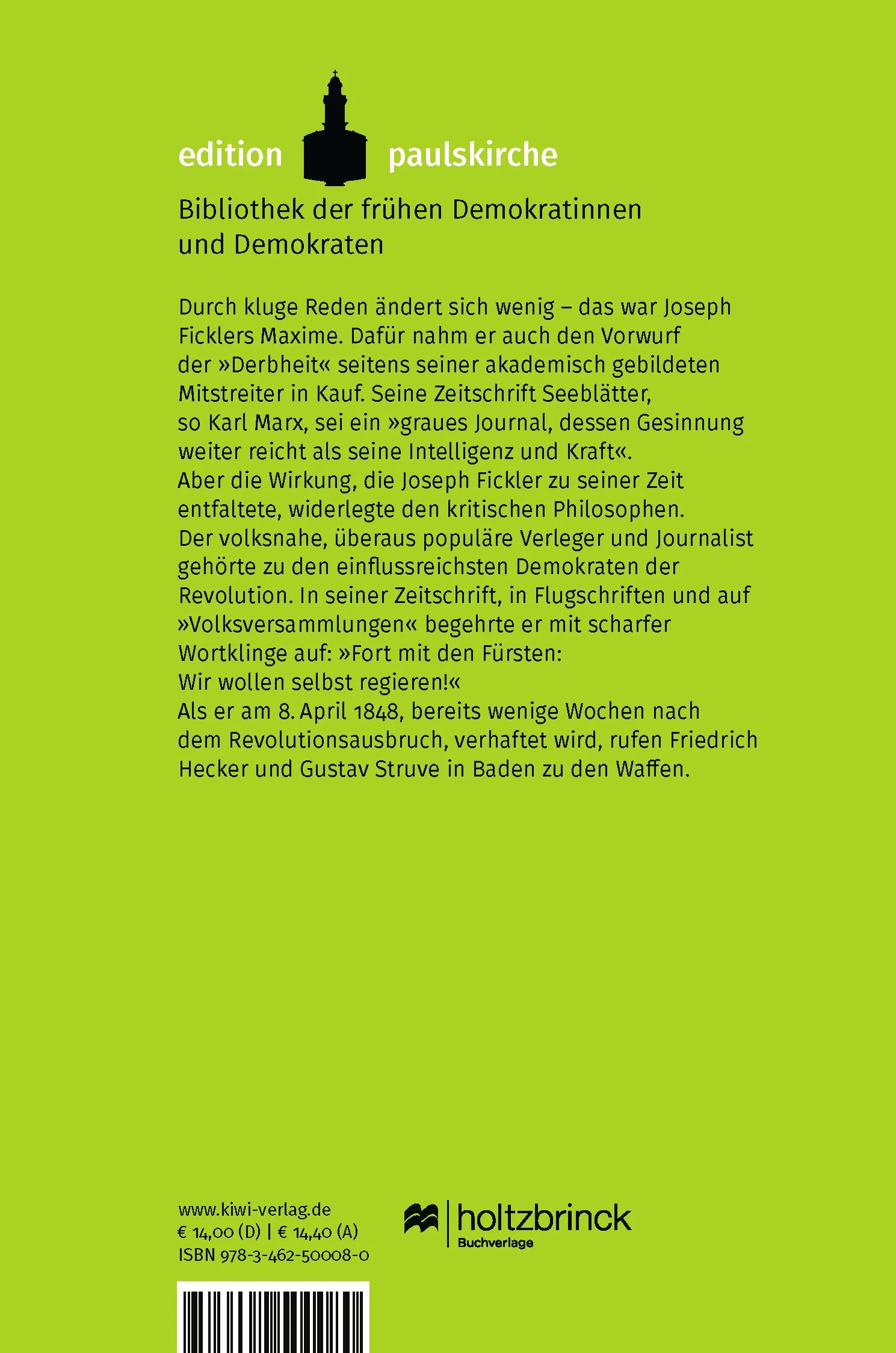 Buchrückseite von 'Fort mit den Fürsten: Wir wollen selbst regieren!' mit Klappentext - Taschenbuch