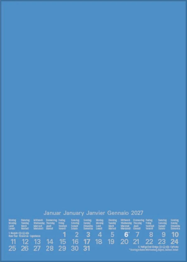 Foto-Malen-Basteln Bastelkalender A5 blau 2027 – Ansicht
