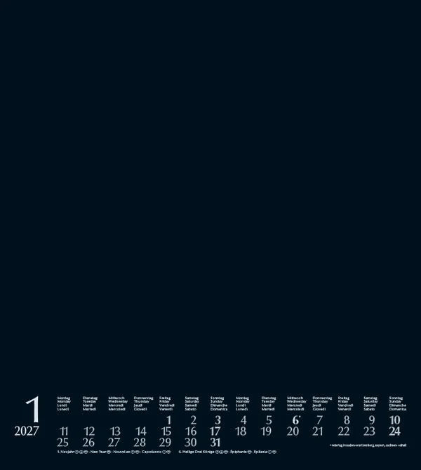 Foto-Malen-Basteln Bastelkalender schwarz 2027 – Ansicht