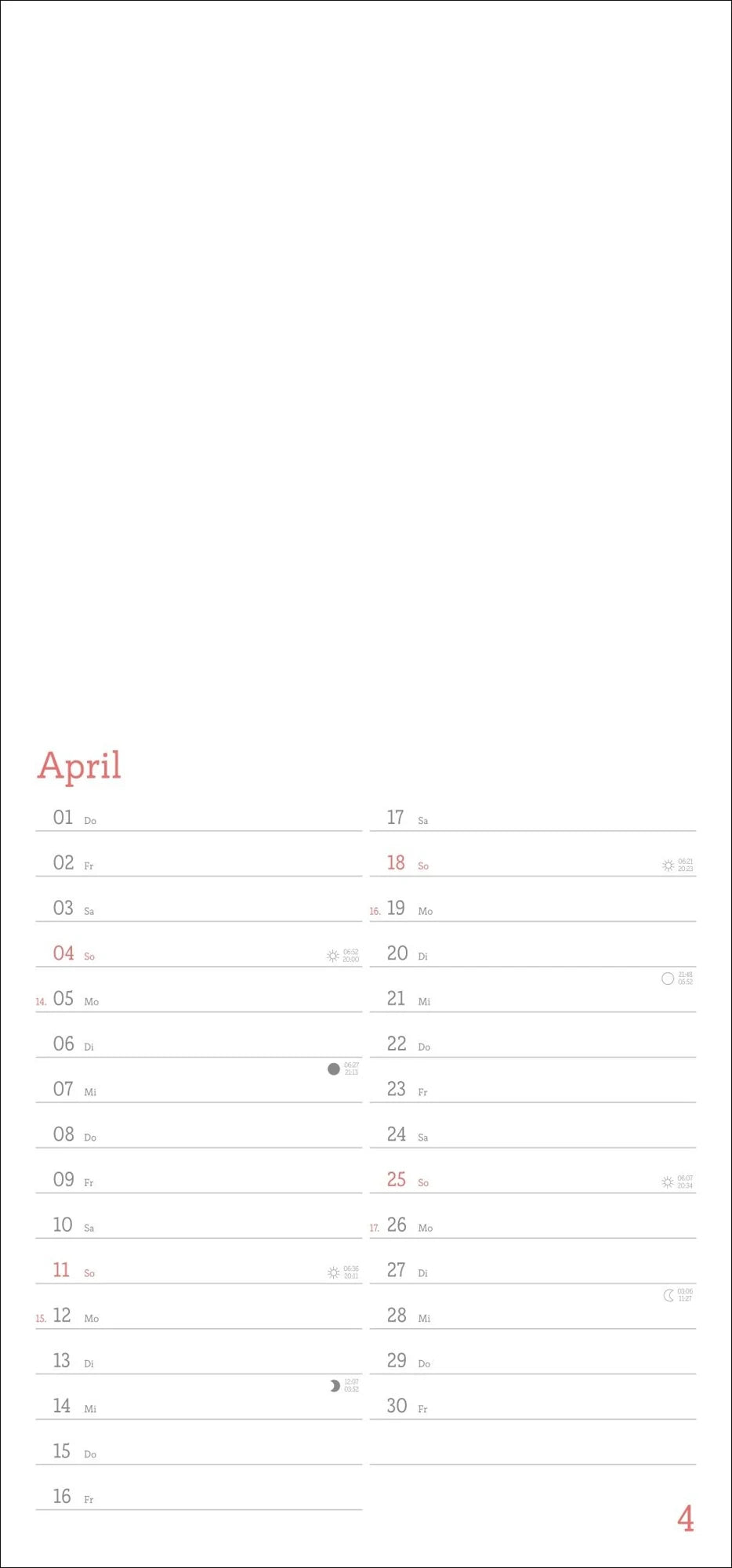 Fotokalender zum Selbstgestalten 2027 – Ansicht