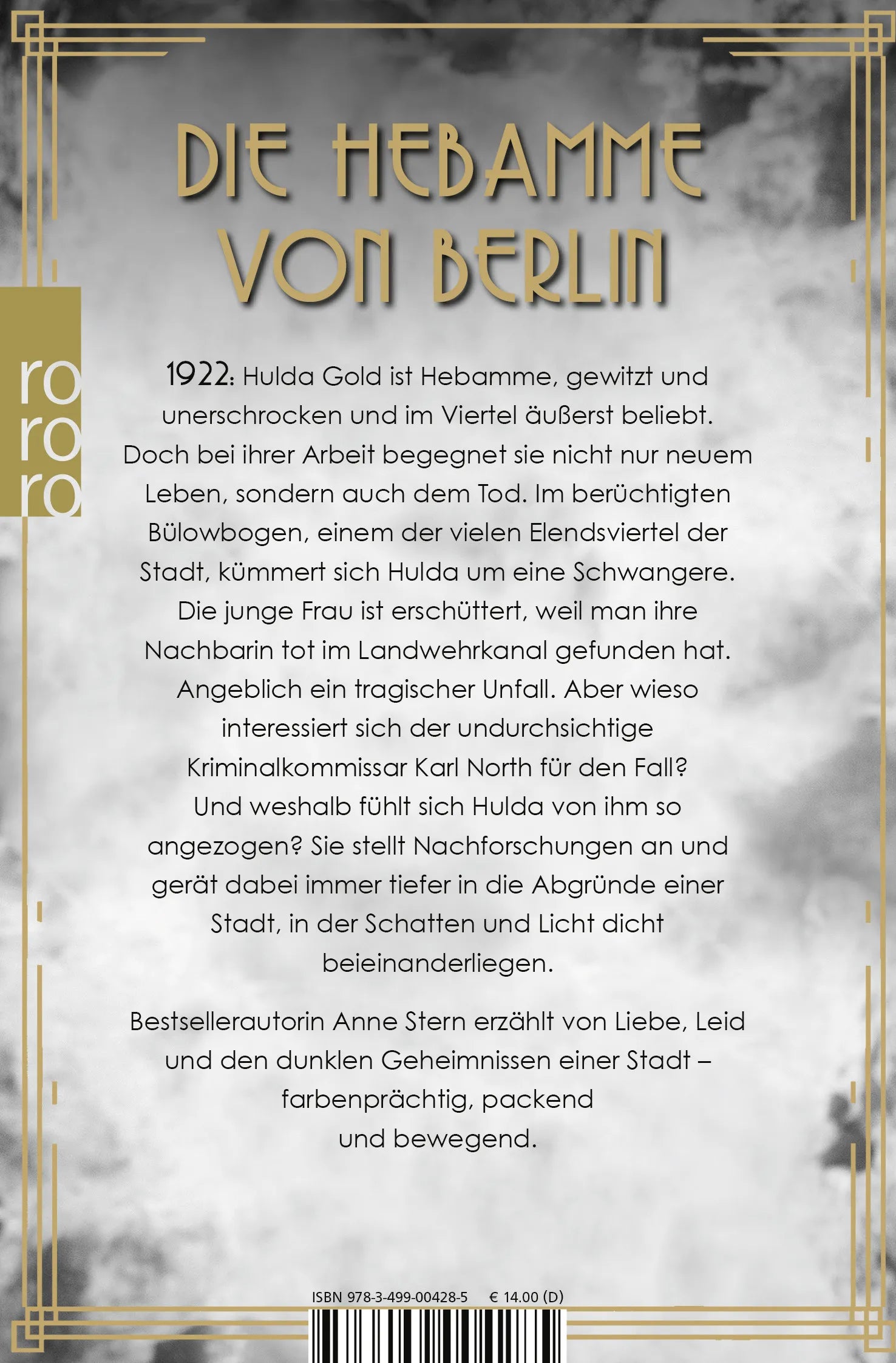 Buchrückseite von 'Fräulein Gold: Schatten und Licht' mit Klappentext - Taschenbuch