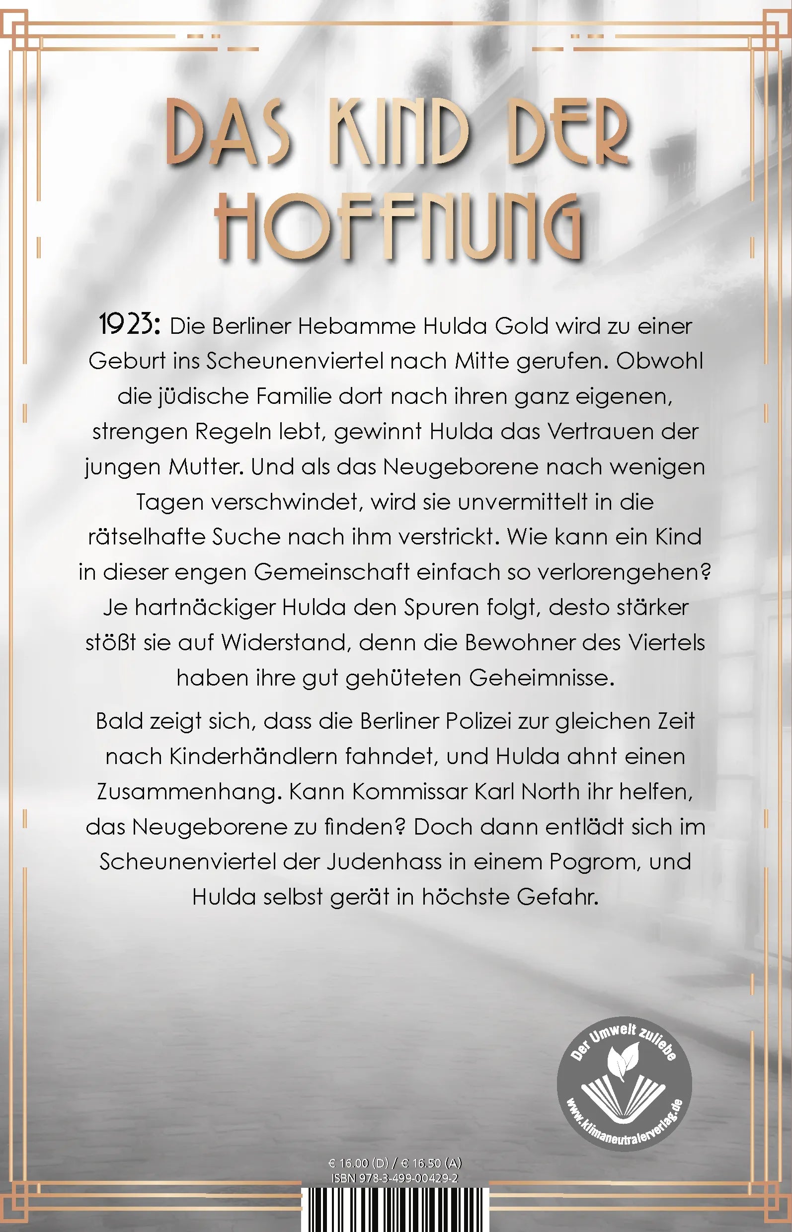 Buchrückseite von 'Fräulein Gold: Scheunenkinder' mit Klappentext - Paperback