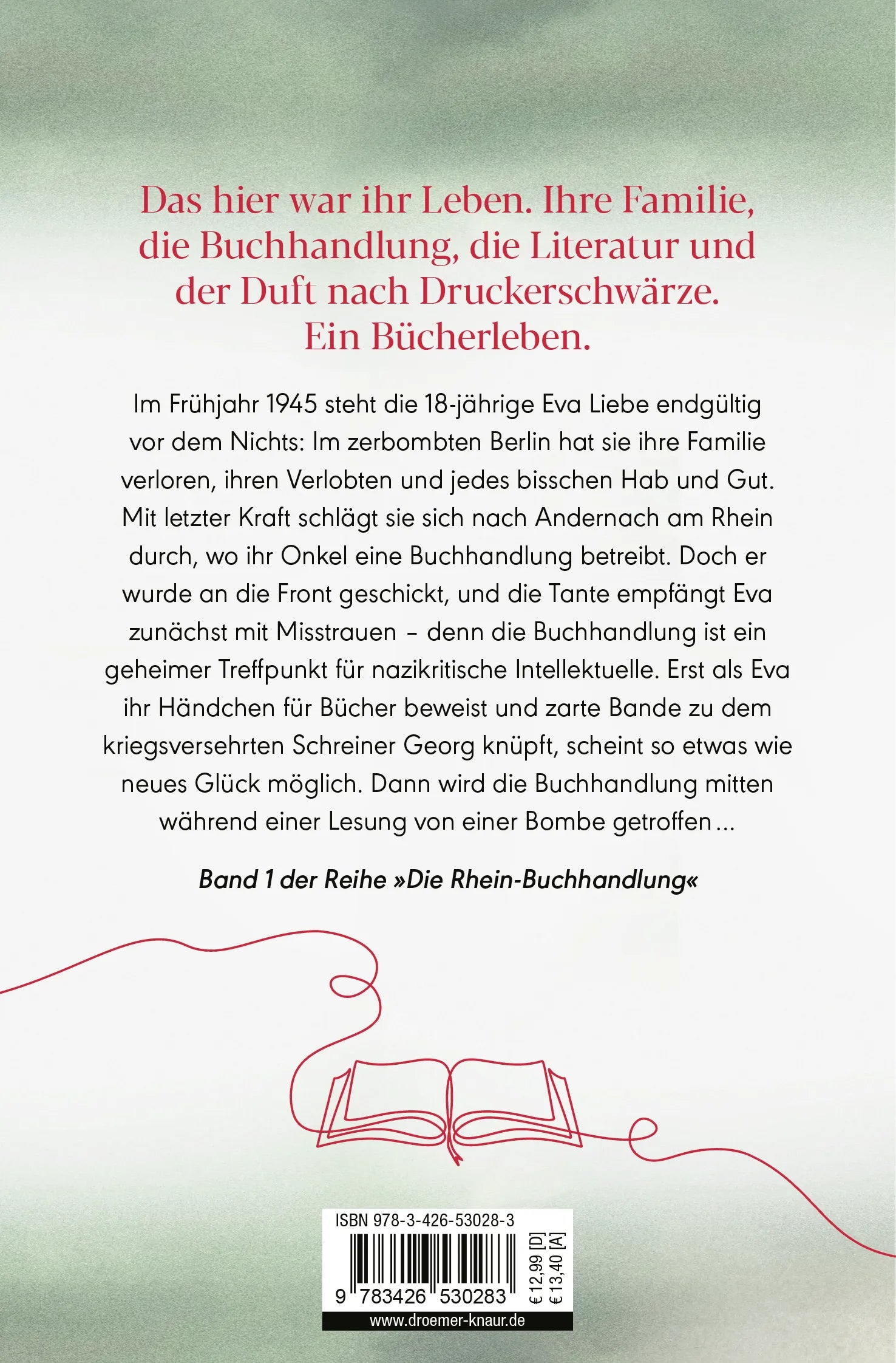 Buchrückseite von 'Fräulein Liebe und das Glück der Bücher' mit Klappentext - Taschenbuch
