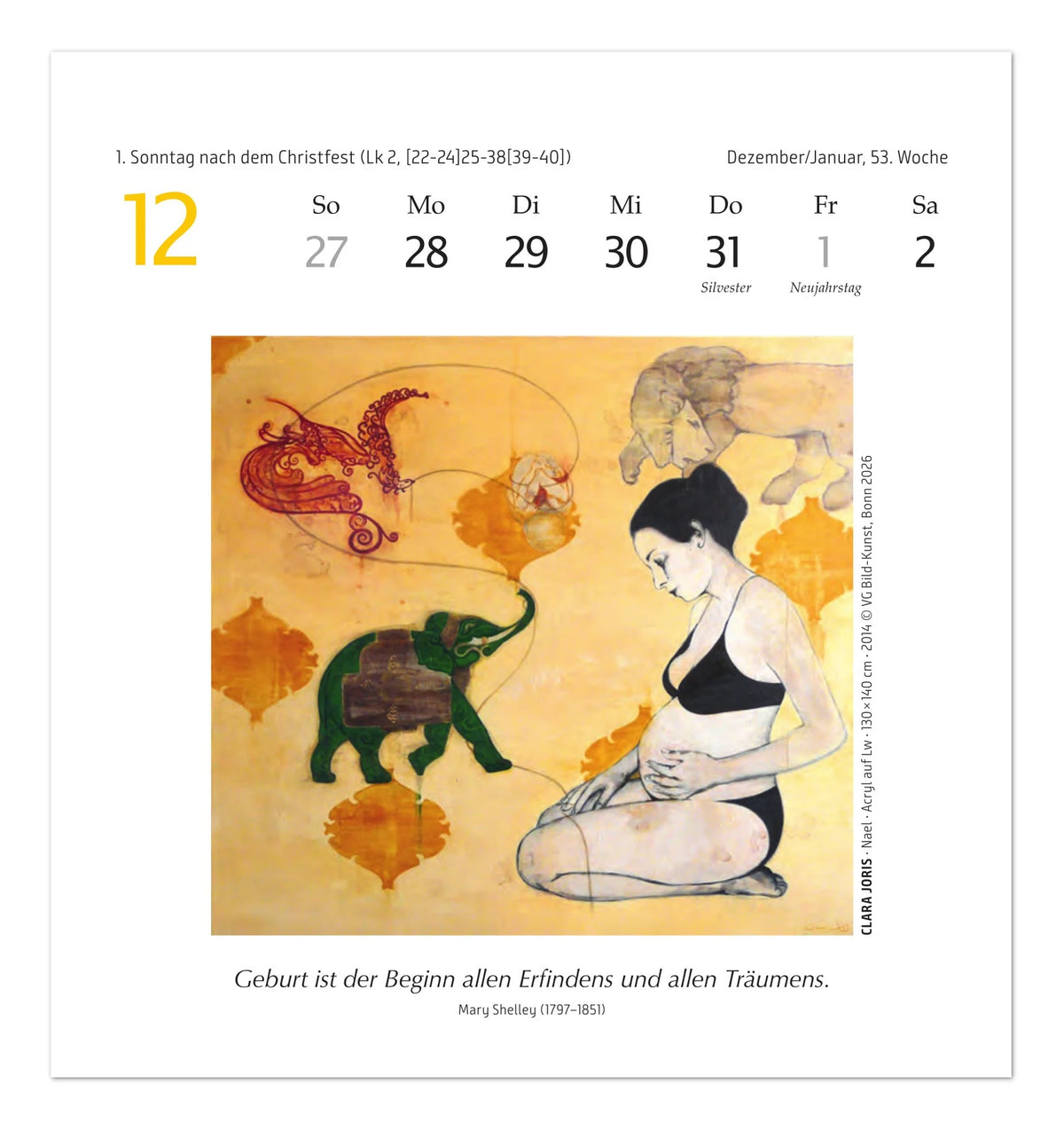 Frauen-Kalender 2027 – Ansicht