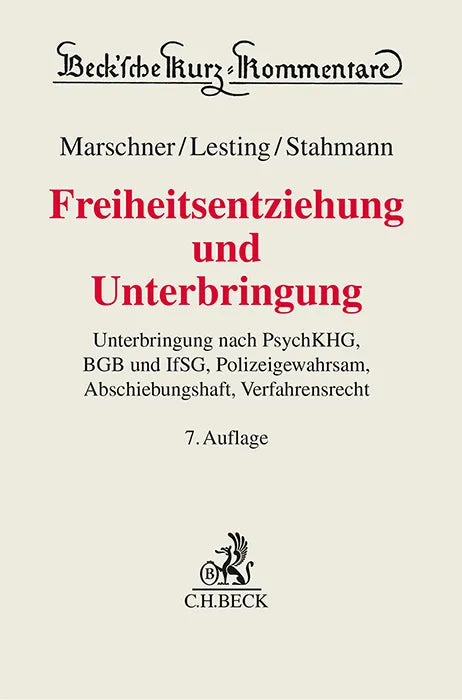 Buchcover von 'Freiheitsentziehung und Unterbringung' - Gebundene Ausgabe von Rolf Marschner
